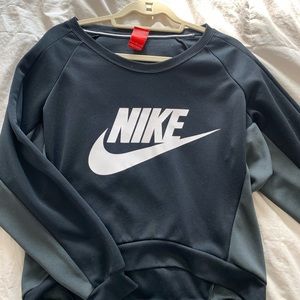 black nike loose crew neck hoodie top